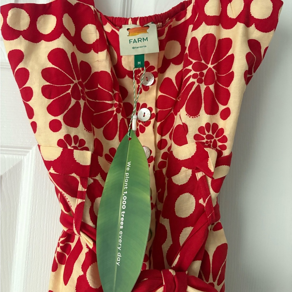 Farm Rio Red and Cream Floral Polka Dot Sundress - Picture 3 of 4